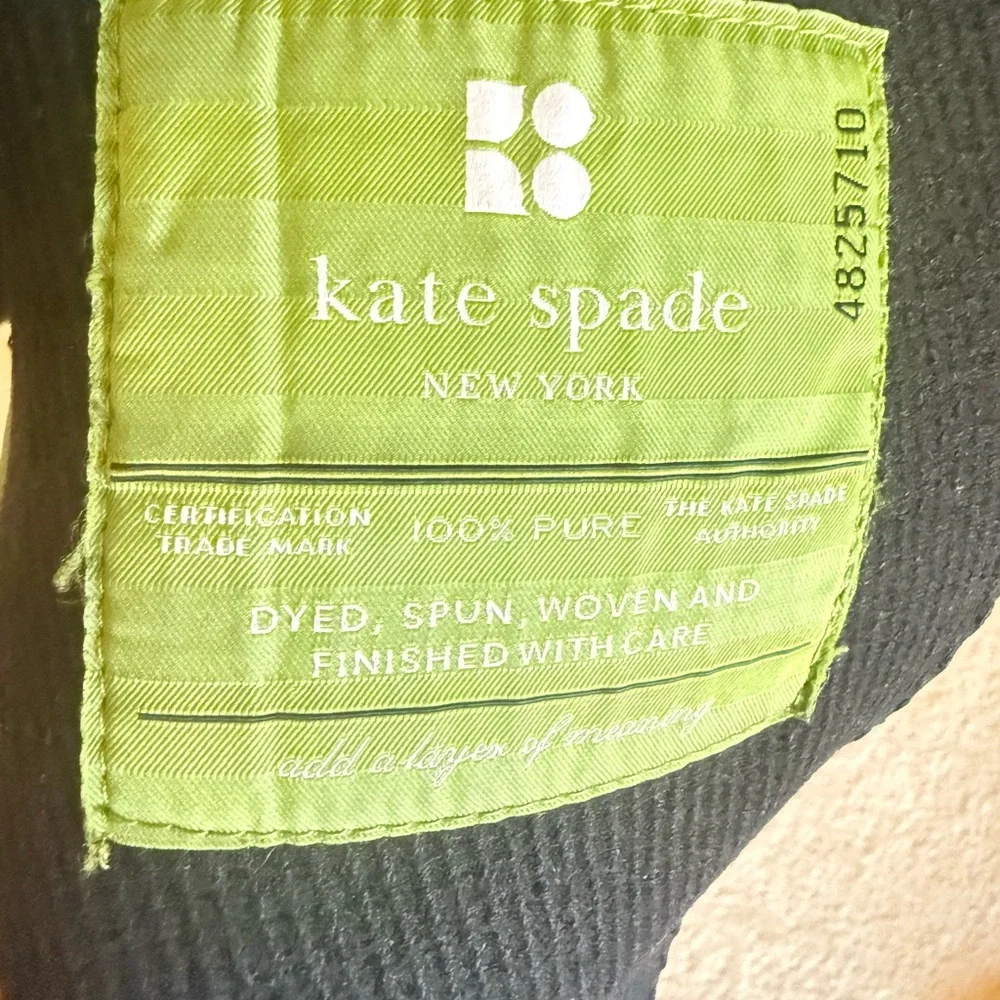 Kate Spade Black Double-Breasted Pea Coat